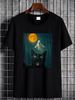 Funny Scared Cat Selfie With Ghost Halloween Day Women Men T-Shirt Casual Top For Everyday Wear Soft Unisex Graphic Streetwear Print Round Neck Short Sleeve Designer Clothes Women Top Graphic Tees Women Breathable T-Shirt For Women Casual Female_viptrois.com