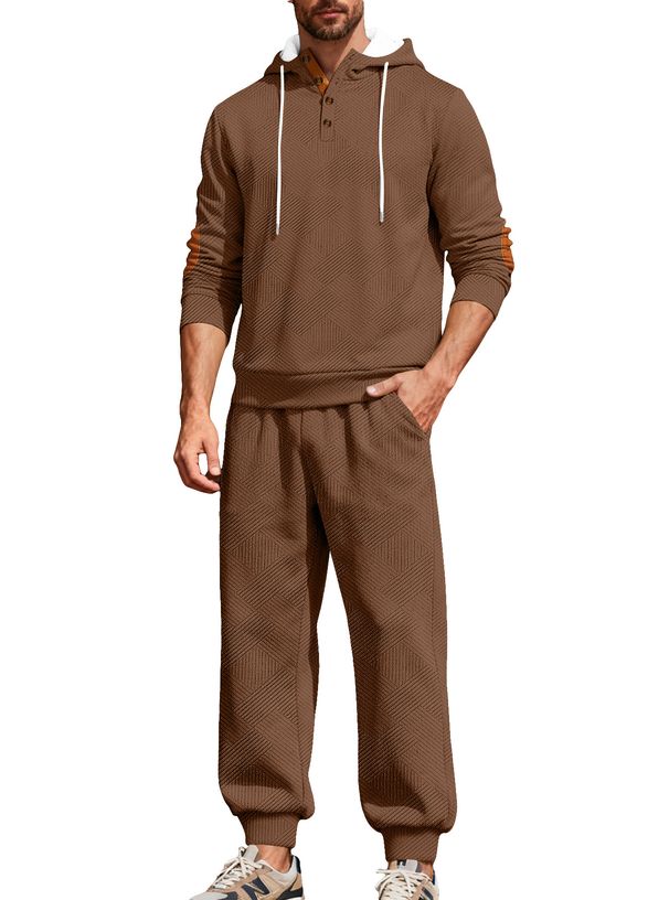 2025 Autumn And Winter Men's Jacquard Hoodie Pants Set Warm European Street Fashion Casual Two Piece Sports Set_viptrois.com
