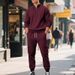 Men's Autumn Winter Clothing Set American Retro Style Casual Jacket And Long Sleeved Zipper Trousers For Warmth_viptrois.com