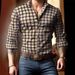 Cross-border Summer High-quality Printed Fashion Casual Versatile Plaid Men's Long-sleeve Thin Shirt_viptrois.com