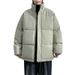 Unisex Plus Size Winter Puffer Jacket (M-8XL) – Thickened Stand Collar Polyester Coat, Oversized Zip-Up Thermal Outerwear For Men & Women_viptrois.com