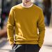 Men's Slim Fit Round Neck Wool Blend Knit Sweater - Lightweight & Stretchy For Casual & Office Wear_viptrois.com