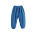 XUANMU Summer Boys Girls Pants Children Solid Color Cotton Linen Loose Harem Pants Casual Kids Hight Waist Pleated Trousers XB009_viptrois.com