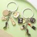 Black Crown Diamond Lipstick Bag High Heels Keychain Accessories Schoolbag Coin Purse Ornament Gift_viptrois.com