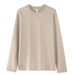 230g Heavyweight Long Sleeve Pure Men's Inner Wear Round Neck Women's Autumn Winter Couple's Base Combed Cotton_viptrois.com