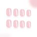 Short Gloss White French Light Powder Girl's Fresh Fashion Cute Wearing Manicure Pieces Europe and America Foreign Trade 24 Pieces_viptrois.com