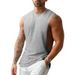 Men's Clothing Fitness Vest American Style Youth Stretch Sleeveless T-Shirt Trendy Solid Color Sports Vest For Summer_viptrois.com
