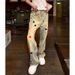 Men's Clothing Washed Distressed Denim Jacket Loose Embroidered Jacquard Distressed Washed Jeans_viptrois.com