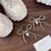 Ins Silver Bead Bow Heart Shoe Buckle Fashionable All Match Shoe Pendant Niche Shoelace Buckle Shoe Accessories_viptrois.com