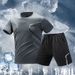 Men's Clothing Sports Suit Men's Quick Drying Clothes Ice Silk T Shirt Short Sleeved Running Summer Jersey Fitness Clothes New Badminton Clothes_viptrois.com