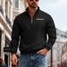 Cross-border American Winter Fleece Heavy And Loose Outdoor Men's Warm Stand-up Collar Contrast Strip Sports Sweatshirt_viptrois.com