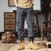 Men's Workwear Cargo Pants - Relaxed Fit Straight Leg With Zipper Pockets, Stylish & Comfortable For Casual Wear_viptrois.com