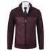 Men's Clothing Casual Stand Collar Sweater Coat Men's Winter Casual Stand Collar Sweater Jacket With Fleece Lining Diamond Grid Knit Cardigan_viptrois.com