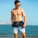 Men's Clothing INS Internet Celebrity Popular Gradient Swimming Trunks Men's Loose Printed Quarter Shorts Men's Beach Pants_viptrois.com