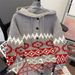 Pure Hooded Cardigan Men's Autumn Winter Lazy High-end Japanese Style Color-blocking Knitted Sweater Jacket Christmas Outfit_viptrois.com