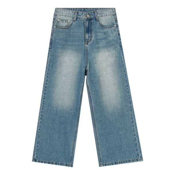 Wide Leg Vintage Jeans Korean Loose Straight Slim All Match Mopping Daddy Trousers_viptrois.com