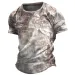 Vintage Men's T-shirt Summer American Shirt Tops Compass Printed Short-sleeve Tees Loose Daily Men Clothing Casual Streetwear_viptrois.com
