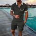 Men's Clothing Fashion Casual Suit 3D Digital Printing Zipper Short Sleeve Shorts_viptrois.com