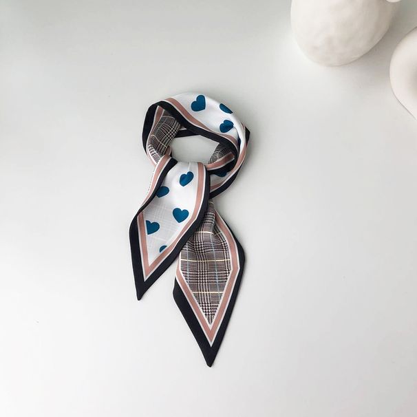 New original design retro Korean small silk scarf for women all match spring and autumn love multifunctional hairband decorative scarf_viptrois.com