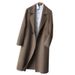 Men's Double-Faced Wool Overcoat – Mid-Length Cashmere Blend Trench Coat, Suit Collar Design (Stormy Blue/Oat/Lost Green/Black_viptrois.com