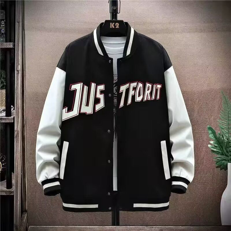 Men's Vintage Baseball Jacket - Lightweight & Durable Polyester Coat, Streetwear Fashion For Casual Wear, S-3XL Sizes_viptrois.com