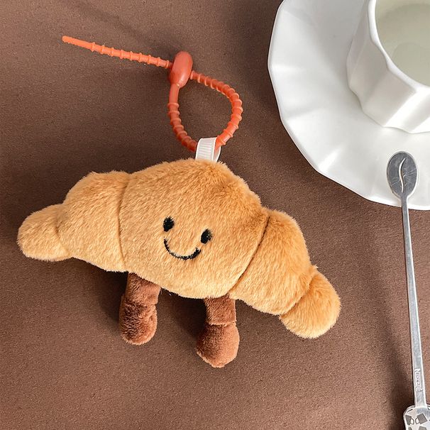 Cute French Baguette Plush Bread Stick Doll Croissant Doll Keychain Pendant School Bag Ornament_viptrois.com