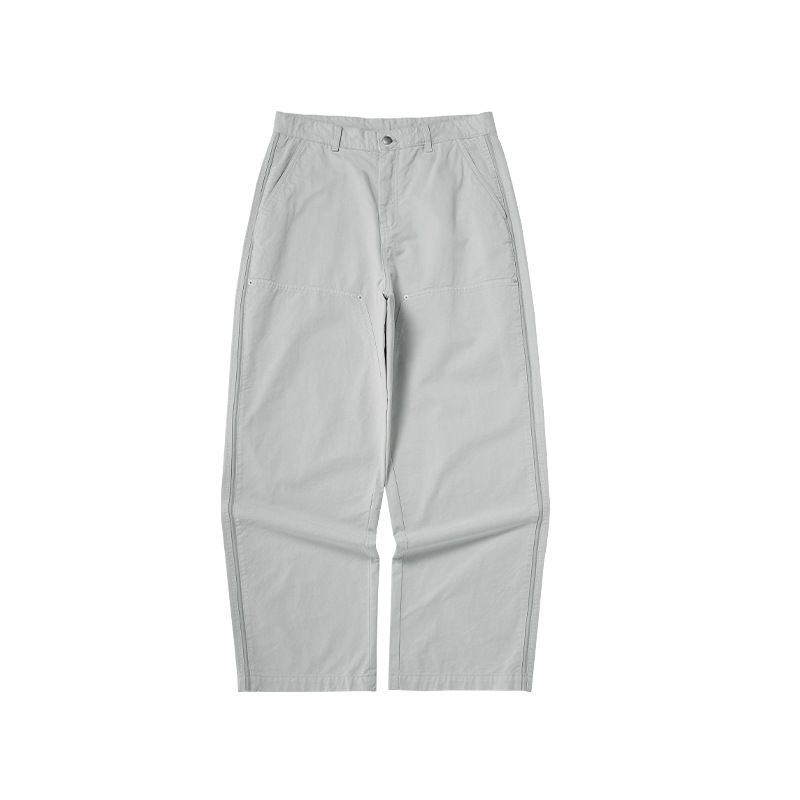 Men's Washed Cotton Work Pants – Aztec Dye Cargo Trousers With Rivet Details, Straight-Leg Vintage Streetwear Pants For Casual Wear_viptrois.com