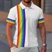 Men's Breathable Print Polo Shirt Short Sleeve Casual Knit Top for Everyday Style_viptrois.com