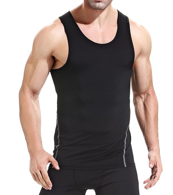 Man's clothing Quick-drying sports tights vest men's basketball training running elastic quick-drying summer fitness vest_viptrois.com