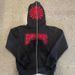 Gothic Unisex Zip-Up Hoodie With Five-Pointed Star Print – Oversized Dark Aesthetic Streetwear For Men & Women_viptrois.com