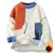 Men's Loose Trendy Brand Imitation Mink Crew Neck Thickened Knitted Sweater_viptrois.com
