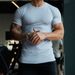 Men's Stretch Milk Silk Crew Neck T-Shirt - Lightweight Quick-Dry Athletic Tee For Running Gym Workout Casual Wear_viptrois.com