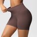 Seamless Three-Section Fitness For Women High Waist Peach Hip Lift Sports Tight Quick-Dry Yoga Shorts_viptrois.com