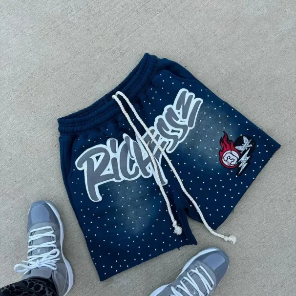 Streetwear Shorts Men Women Clothing Y2K Letter Print Basketball Harajuku Loose Casual Sweatpants Pants 250219_viptrois.com