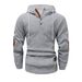 Autumn Winter New Cross-Border European American Men's Solid Color Jacquard Hooded Sweatshirt Loose Fit Sports_viptrois.com