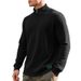 American Style Spring And Autumn Simple Casual Men's Loose Jacquard Stand Collar Half-Zip Base Shirt Sweatshirt For Men_viptrois.com