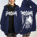 2023 New Hooded High Street Gothic Demon Print Sweatshirt Spring And Autumn Zipper Jacket Top_viptrois.com
