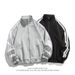 Men's Clothing Sweatshirt Autumn/Winter Loose Cotton-Blend Zip Hoodie - Oversized Streetwear Sweatshirt With Patch Detail (Black, Heather Grey)_viptrois.com