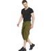 Premium Products Washed Cotton Workwear Shorts, Men's Multi Pocket Casual Cropped Pants, Straight Leg Pants_viptrois.com