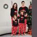 Christmas Santa hat alphabet Snowflake Christmas family suit printed home dress pajamas_viptrois.com