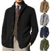 "Men's Polyester Knit Cardigan – Classic Open-Front Sweater For Business Casual (M-XXL, 5 Neutral Tones)"_viptrois.com