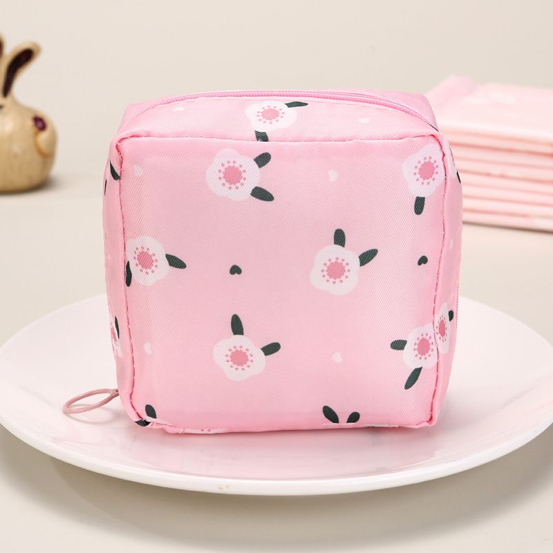Storage Bags Cute Cartoon Portable Sanitary Napkin Storage Bag Girl Menstrual Pure Cotton Sanitary Napkin Bag Storage Bag_viptrois.com