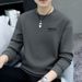 New Autumn Hoodie With Round Neck Printed T-Shirt, Long Sleeved Outerwear, Casual Trendy Men's Top And Base Shirt_viptrois.com