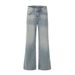 American Style Washed Light White Flared Jeans For Men Street Fashion Hip Hop Trend Loose Cool Wide-Leg Pants Long_viptrois.com