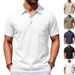 Cross-border Clothing Independent Site Summer Men's Beach Linen Polo Shirt, Loose, Casual, Simple, Collared,_viptrois.com