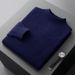 Pure First-Line Ready-to-Wear Half Turtleneck Wool Men 2024 New Solid Color Knitted Sweater Loose Warm Pullover Base Shirt_viptrois.com