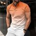 Unbeatable Quality 2025 Spring/Summer New Men's Stand Up Collar Gradient Casual Short Sleeve Golf Henley Shirt_viptrois.com