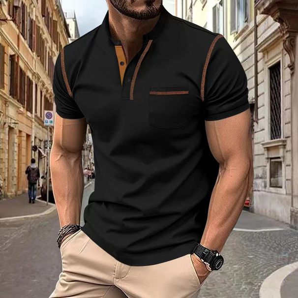 Men's Clothing Summer New Men's Short Sleeved T Shirt Quick Drying Casual Polo Shirt Men_viptrois.com