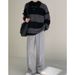 Collar Striped Knitted Sweater Versatile For Spring And Autumn, Loose Sweater_viptrois.com