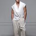 Men's Clothing Swing Collar Halter Neck Leisure Sports Solid Color Vest_viptrois.com
